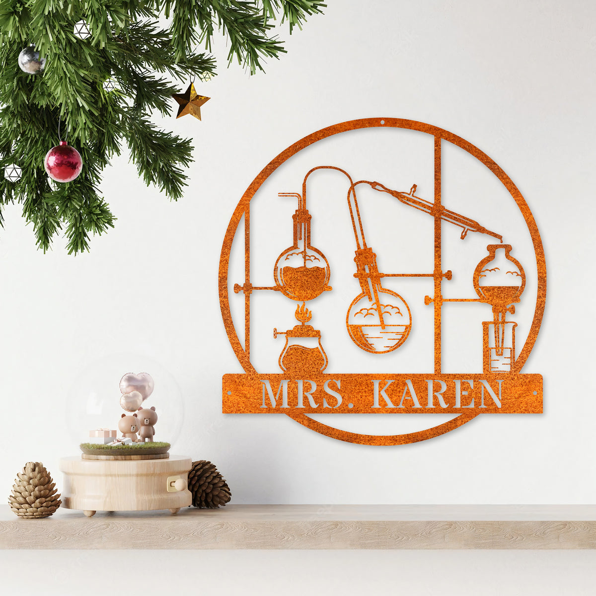 Custom Chemistry Teacher Name Sign Chemistry Teacher Metal Wall Art Personalized Chemist Name Sign Science Classroom Decor Teacher Gift