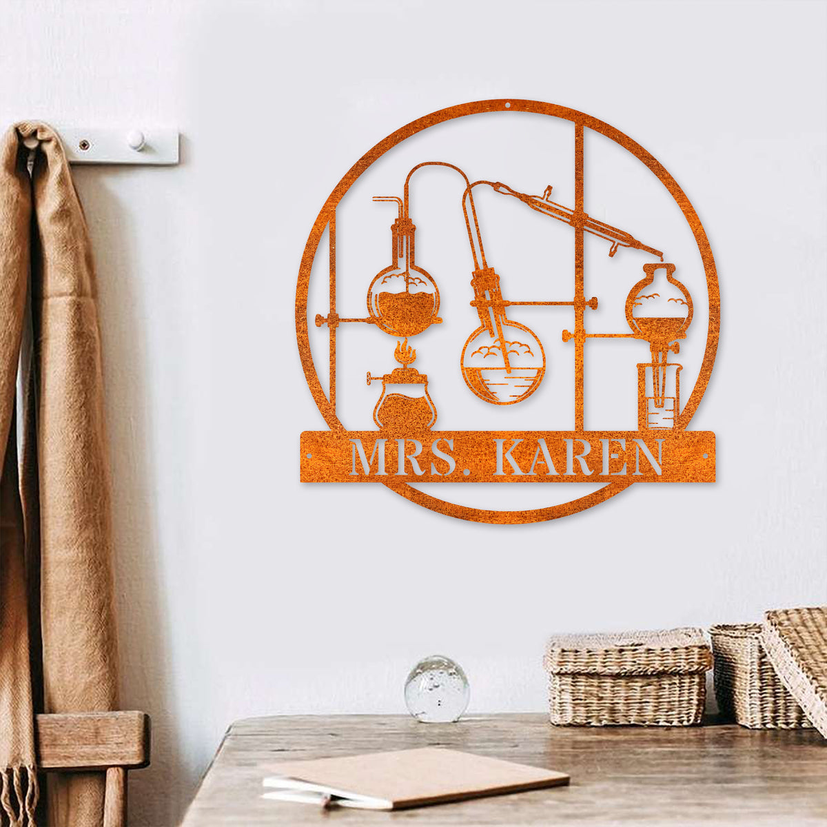 Custom Chemistry Teacher Name Sign Chemistry Teacher Metal Wall Art Personalized Chemist Name Sign Science Classroom Decor Teacher Gift