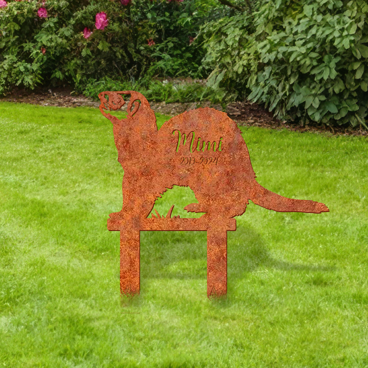 Custom Ferret Memorial Stake Personalized Metal Ferret Sign For Garden Ferret Grave Marker Ferret Name Sign Ferret Lover Gift Ferret Loss