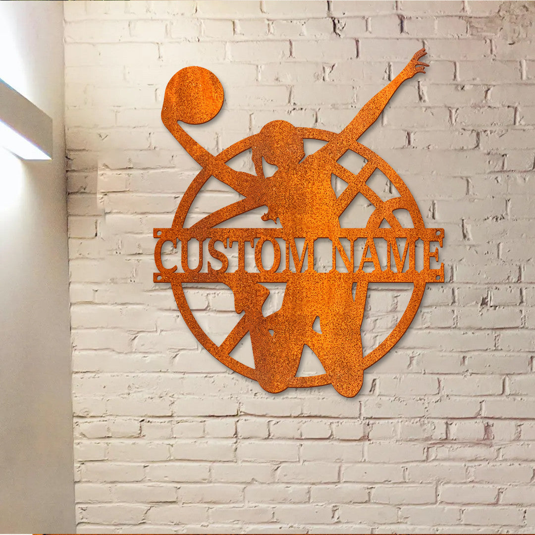 Custom Female Basketball Metal Wall Art Led Light Personalized Girl Player Sign Basketball Metal Sign Home Decor Birthday Gift For Daughter