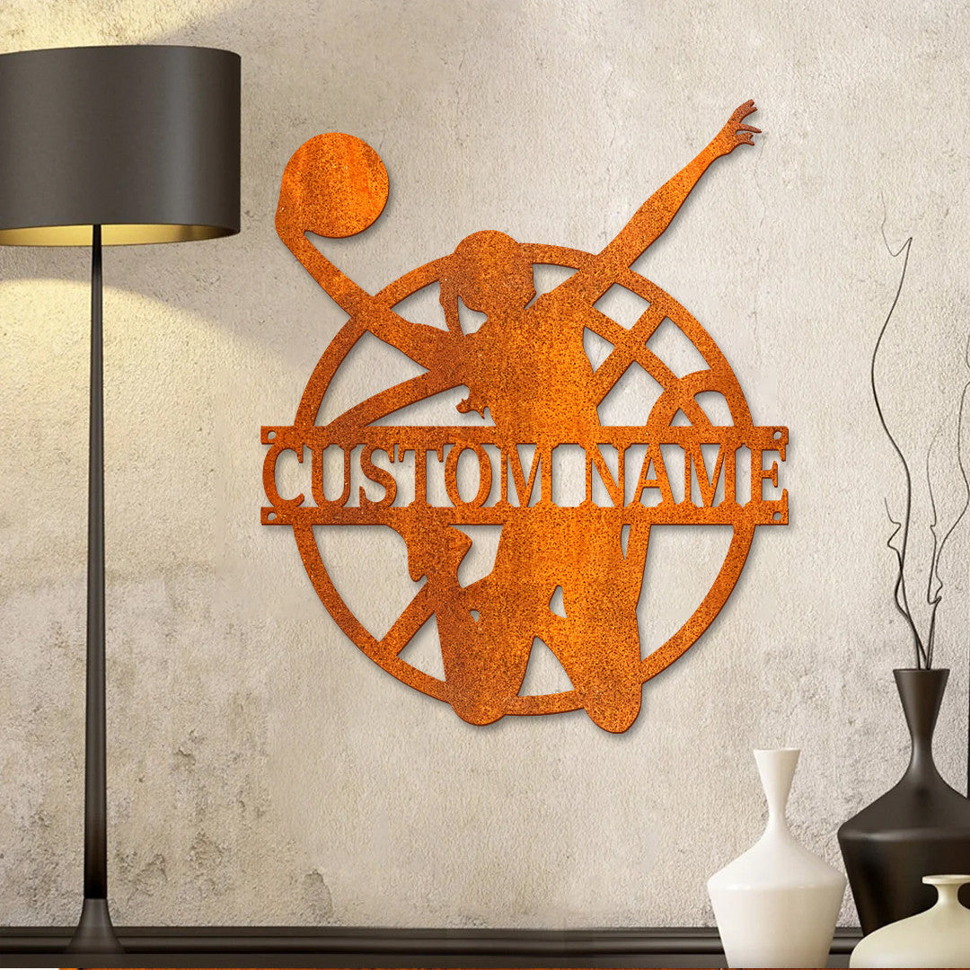 Custom Female Basketball Metal Wall Art Led Light Personalized Girl Player Sign Basketball Metal Sign Home Decor Birthday Gift For Daughter