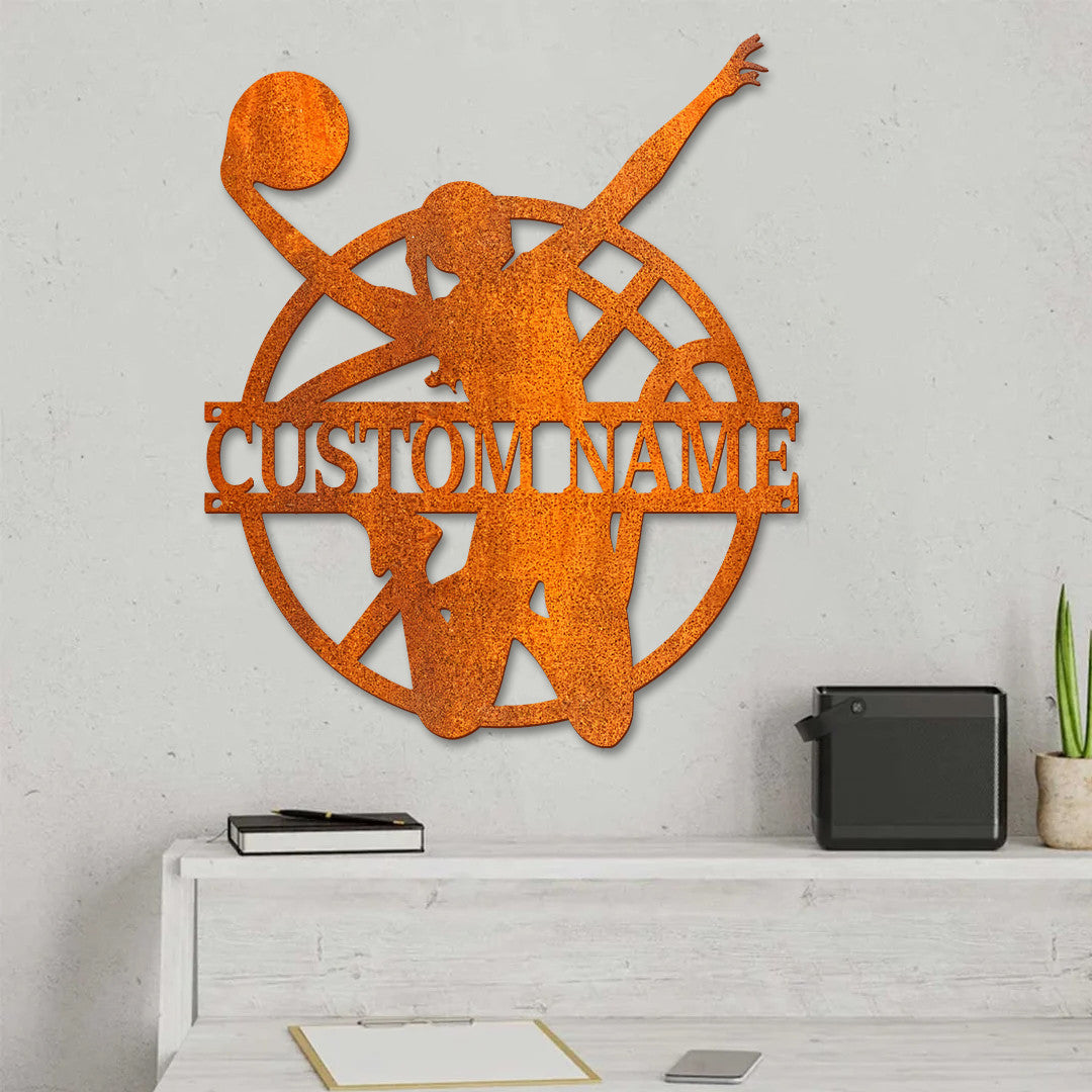 Custom Female Basketball Metal Wall Art Led Light Personalized Girl Player Sign Basketball Metal Sign Home Decor Birthday Gift For Daughter