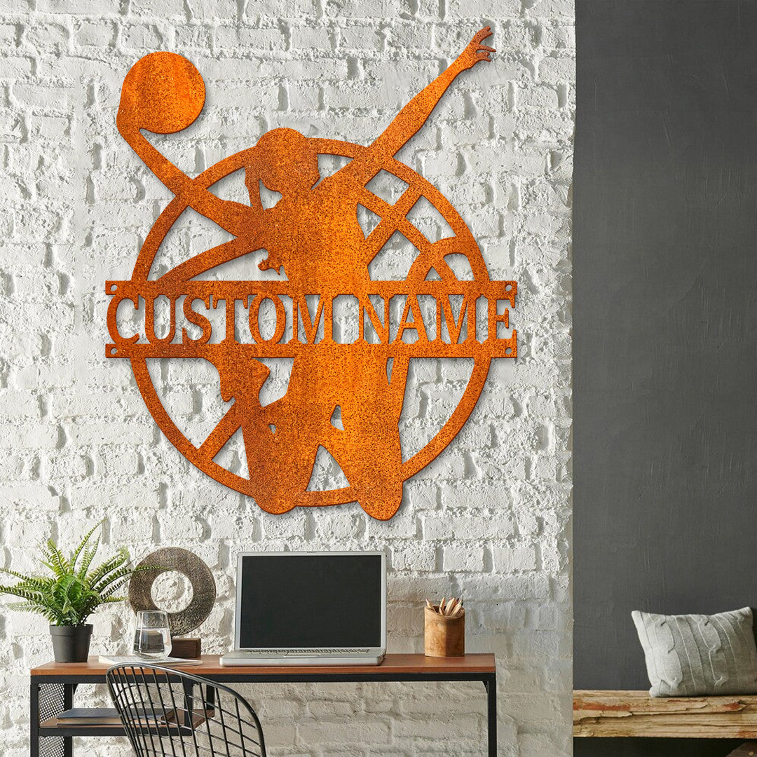 Custom Female Basketball Metal Wall Art Led Light Personalized Girl Player Sign Basketball Metal Sign Home Decor Birthday Gift For Daughter