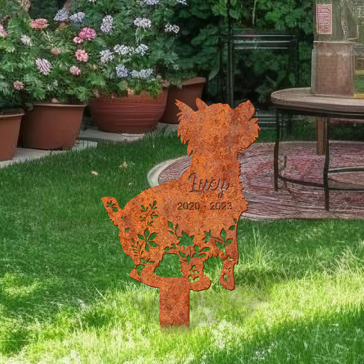 Personalized Yorkshire Terrier Dog Memorial Stake, Dog Name Sign, Sympathy Sign, Pet Grave Marker, Remembrance Stake, Yorkshire Terrier Sign