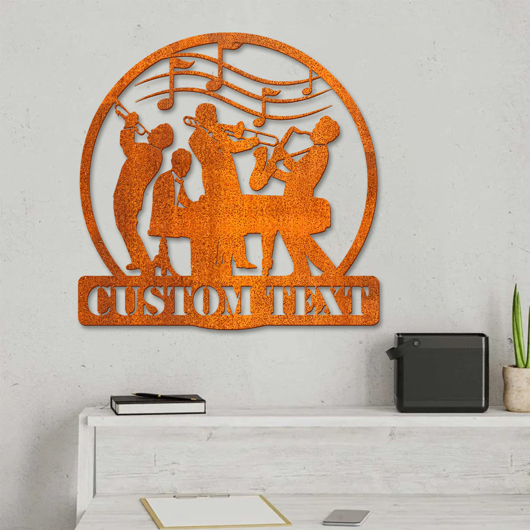 Custom Jazz Band Metal Wall Art Led Light Music Band Sign Home Decor Music Classical Room Decor Music Room Decor Birthday Gift Dad Gifts