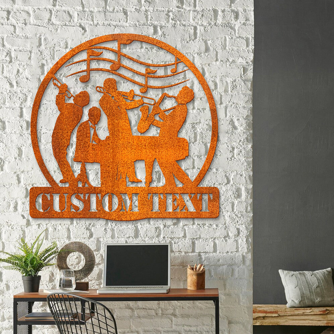 Custom Jazz Band Metal Wall Art Led Light Music Band Sign Home Decor Music Classical Room Decor Music Room Decor Birthday Gift Dad Gifts