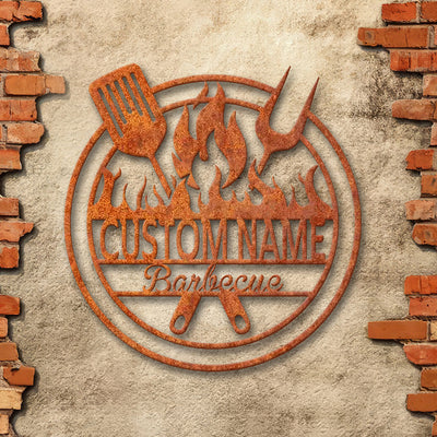 Personalized Metal Grilling Sign Led Lights, Custom Bbq Sign, Dad's Bar & Grill Metal Wall Art, Bbq Decor, Grilling Gift For Dad, Father's Day