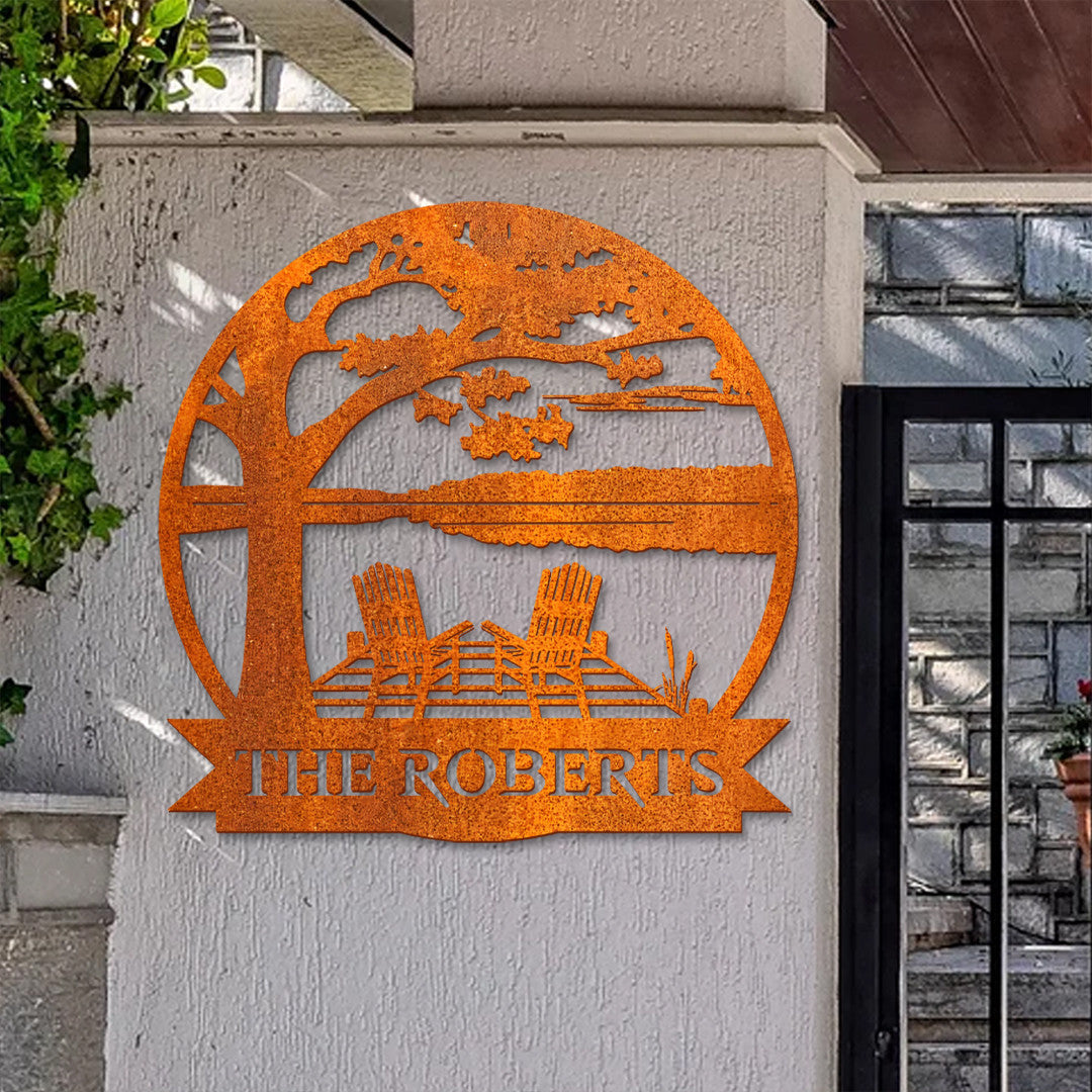 Personalized Lake House Metal Sign, Forest Lake Sign, Lake House Decor, Lake House Sign, Camping Metal Sign, Front Porch Decor, Outdoor Sign