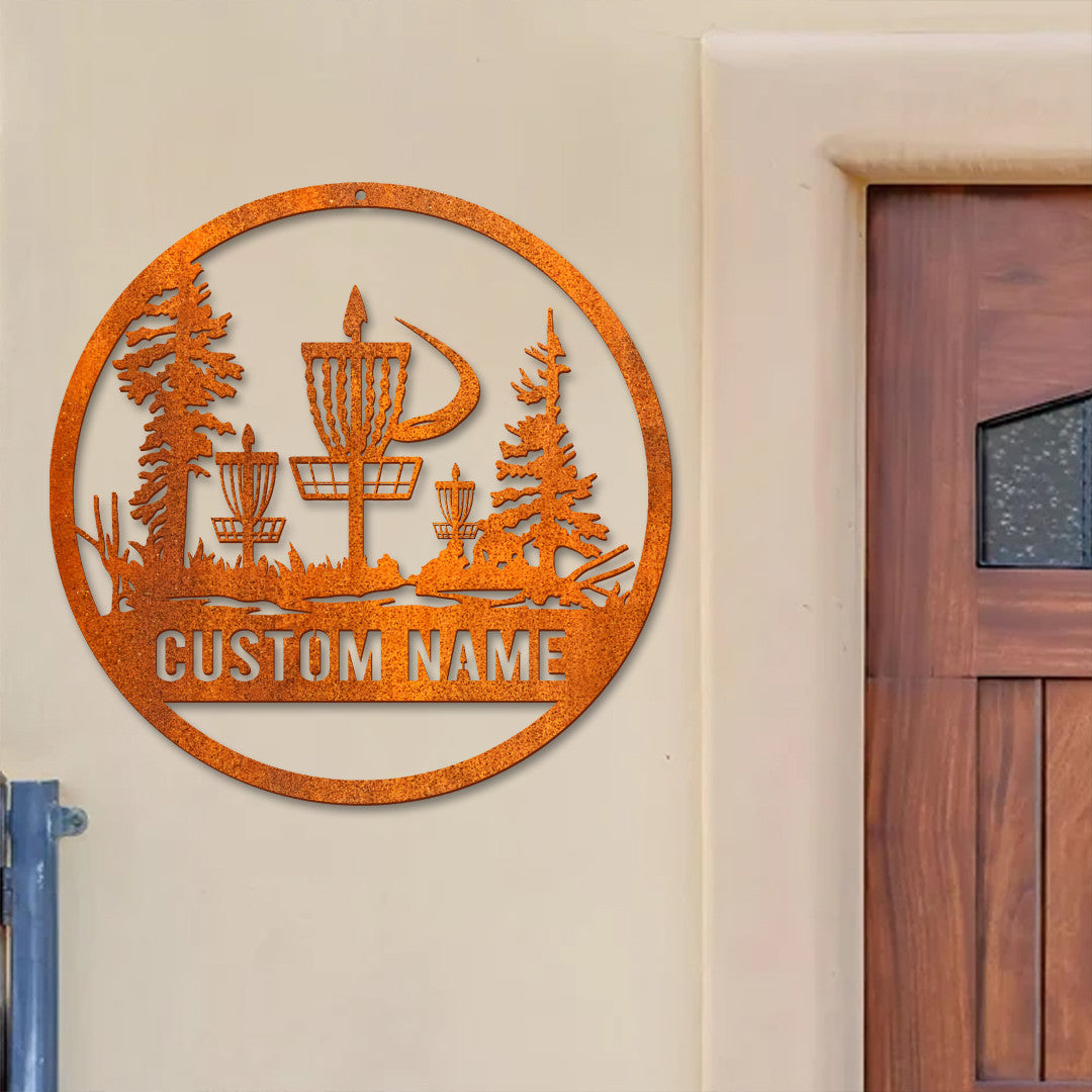 Custom Disc Golf Player Metal Wall Art Led Light Personalized Disc Golfer Name Sign Home Decor Disc Golfer Sign Man Cave Decor Birthday Gift
