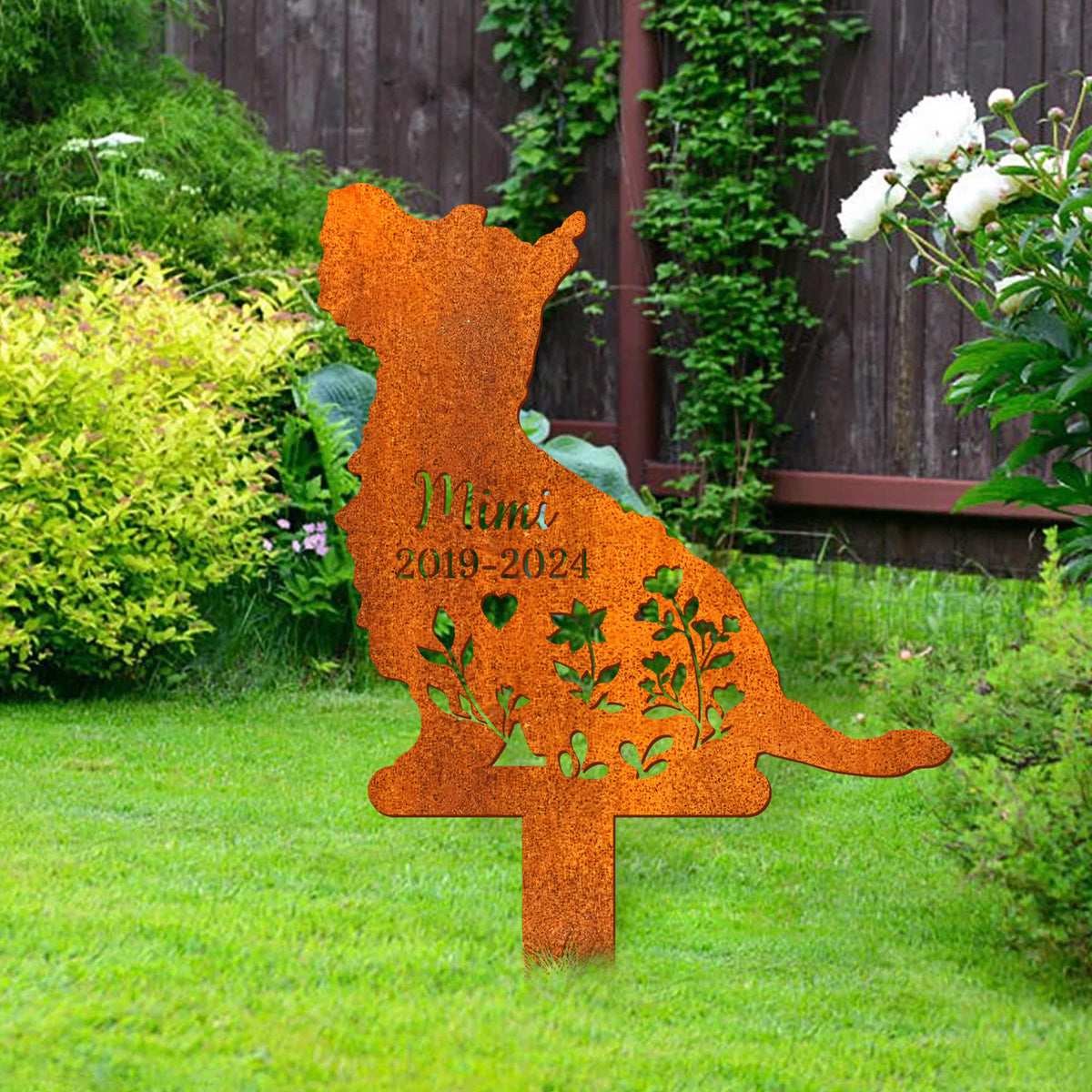 Custom Dog Memorial Stake Dog Name Sign, Cairn Terrier Loss, Sympathy Gift, Rusty Metal Stake, Pet Grave Markers, Cairn Terrier Lover