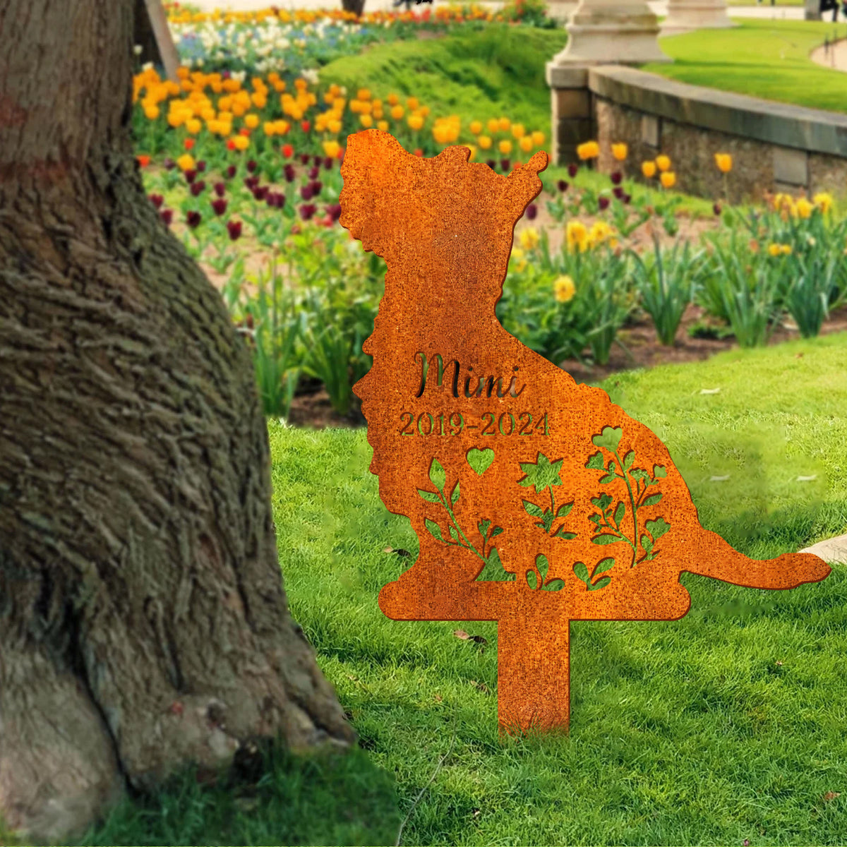 Custom Dog Memorial Stake Dog Name Sign, Cairn Terrier Loss, Sympathy Gift, Rusty Metal Stake, Pet Grave Markers, Cairn Terrier Lover