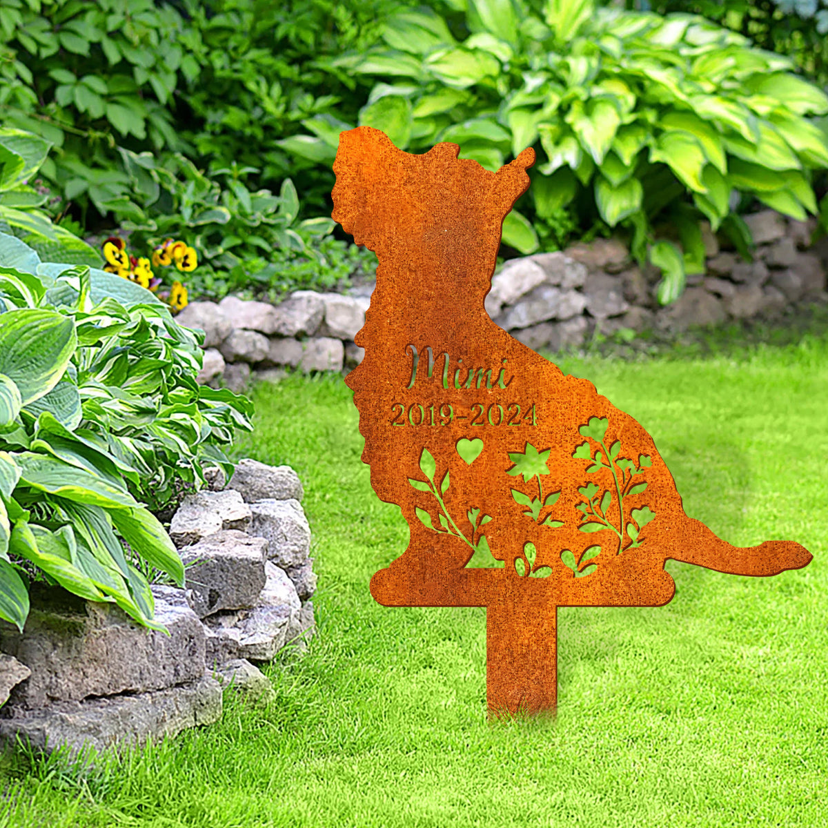 Custom Dog Memorial Stake Dog Name Sign, Cairn Terrier Loss, Sympathy Gift, Rusty Metal Stake, Pet Grave Markers, Cairn Terrier Lover