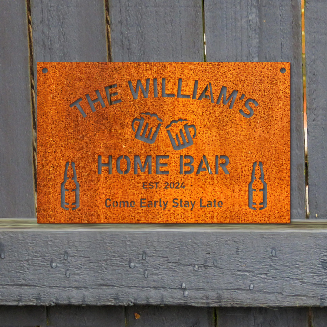 Personalized Home Bar Metal Sign, Custom Pub Sign, Home Bar Sign, Pub Bar Wall Art, Beer Bar Sign Man Cave Decor, Patio Sign Father's Day Gift