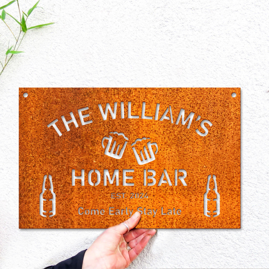 Personalized Home Bar Metal Sign, Custom Pub Sign, Home Bar Sign, Pub Bar Wall Art, Beer Bar Sign Man Cave Decor, Patio Sign Father's Day Gift