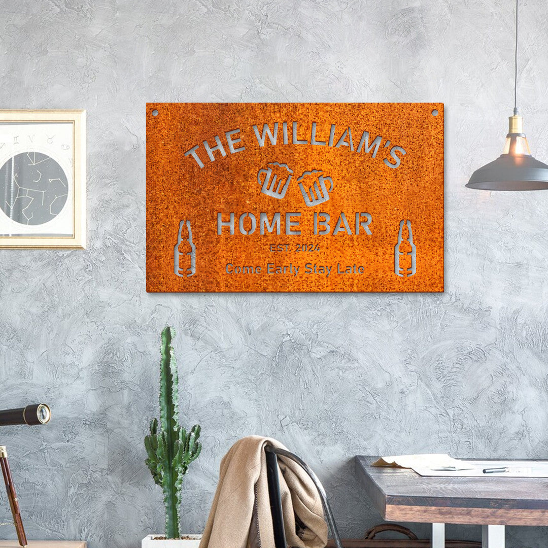 Personalized Home Bar Metal Sign, Custom Pub Sign, Home Bar Sign, Pub Bar Wall Art, Beer Bar Sign Man Cave Decor, Patio Sign Father's Day Gift
