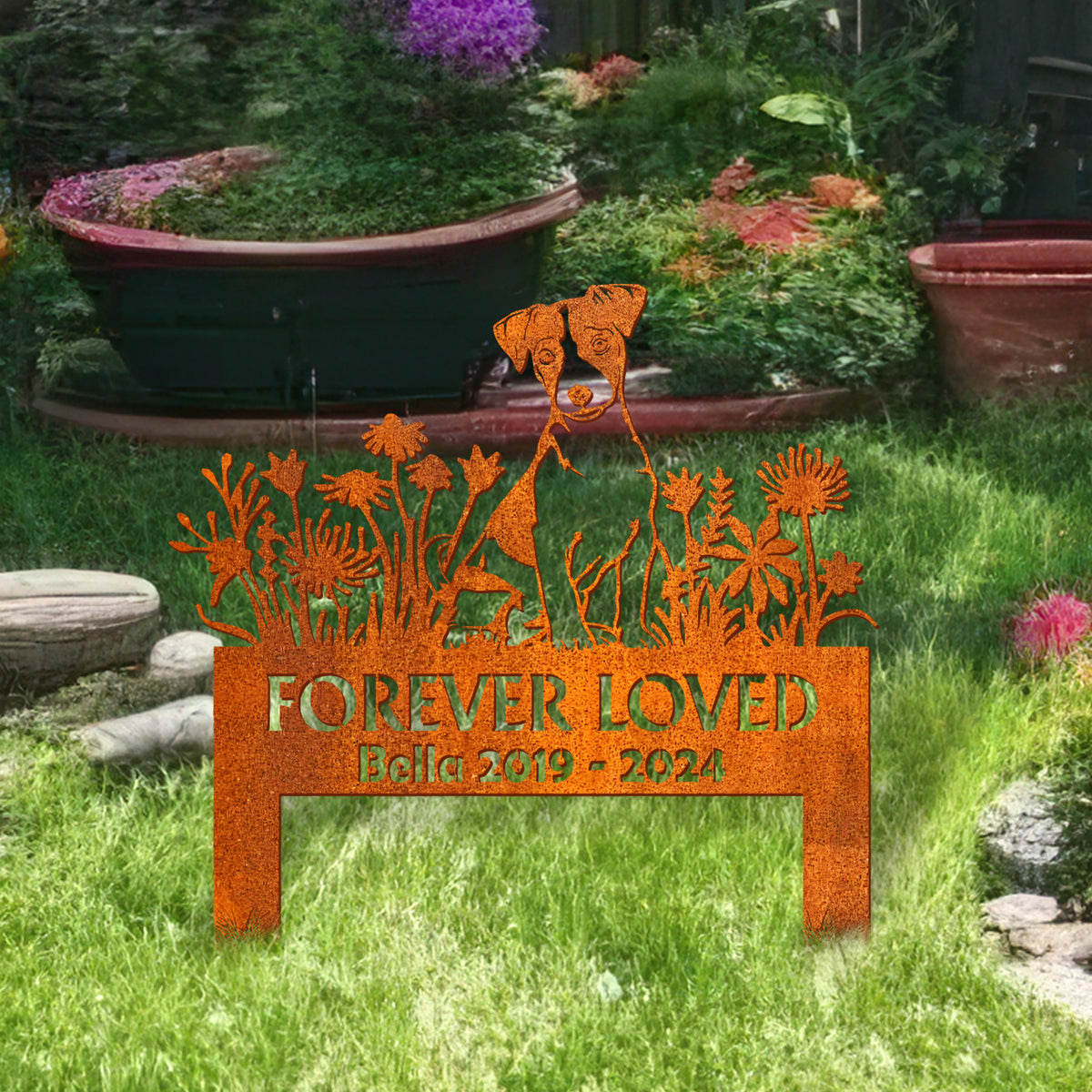 Custom Jack Russell Memorial Stake, Dog Memorial Stake, Pet Grave Markers, Dog Garden Stake, Pet Loss Gift, Sympathy Sign, Remembrance Stake