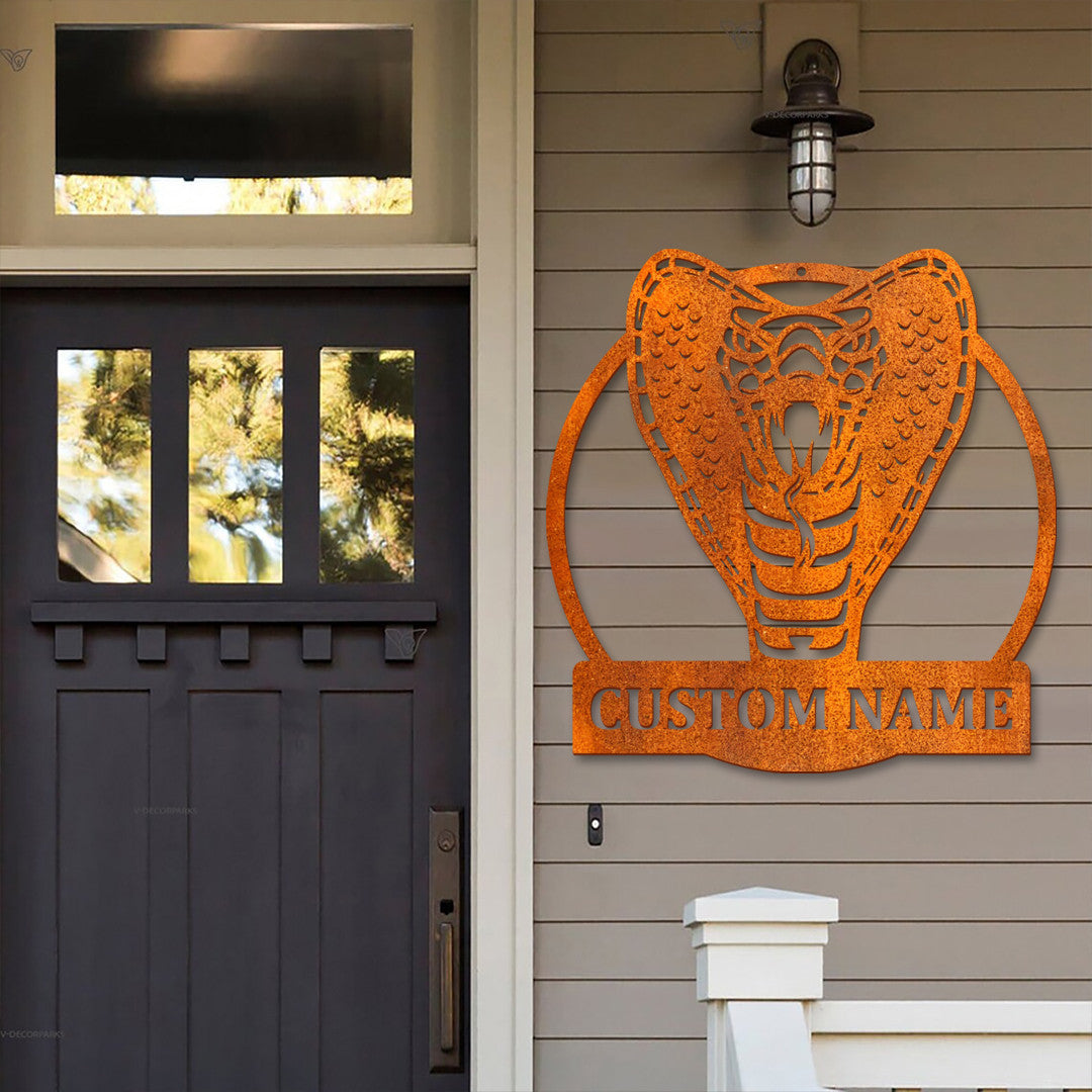 Custom Cobra Snake Metal Sign Led Lights, Cobra Snake Metal Sign, Cobra Snake Neon Sign, Metal Snake Metal Wall Decor, Birthday Gift