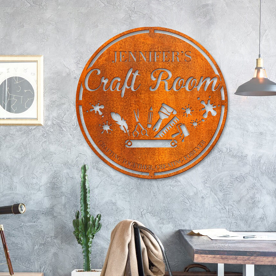 Custom Craft Room Metal Sign, She Shed Sign, Creative Room Sign, Gift For Mom, Rustic Home Craft Room Sign, Sewing Room Sign Craft Room Decor
