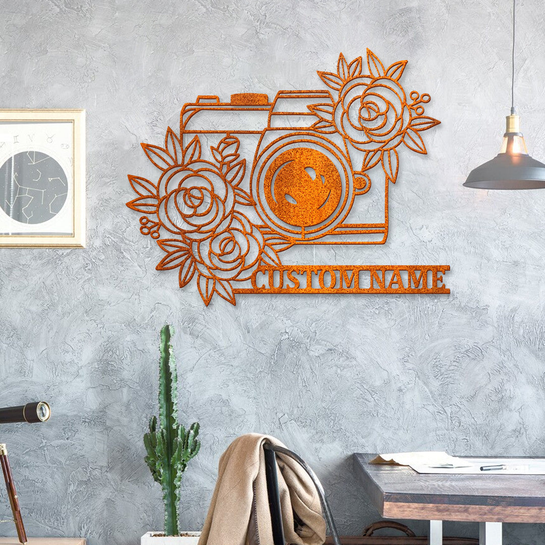 Custom Camera Metal Wall Art, Camera Metal Sign, Custom Photographer Metal Sign, Photo Studio Decor, Photography Lovers Gift, Birthday Gift