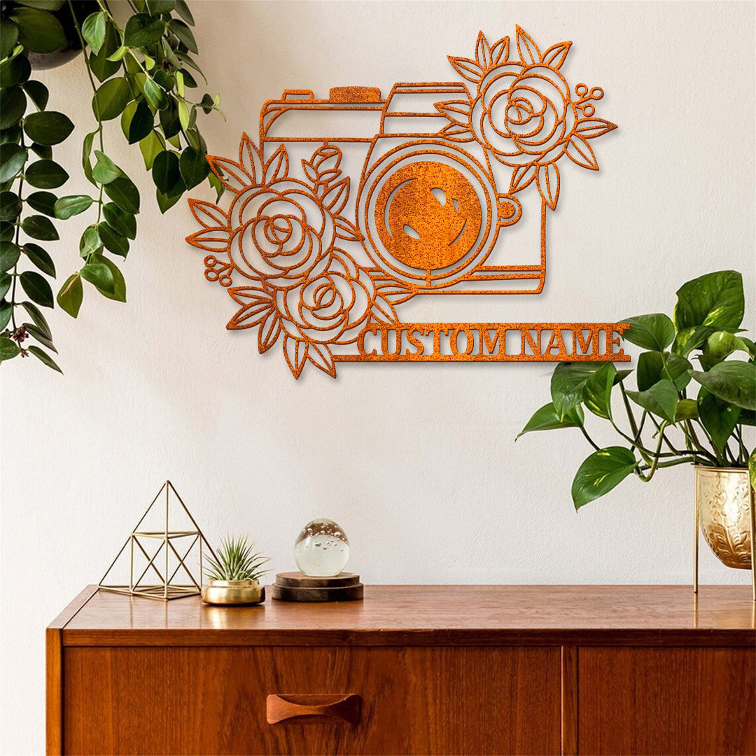 Custom Camera Metal Wall Art, Camera Metal Sign, Custom Photographer Metal Sign, Photo Studio Decor, Photography Lovers Gift, Birthday Gift