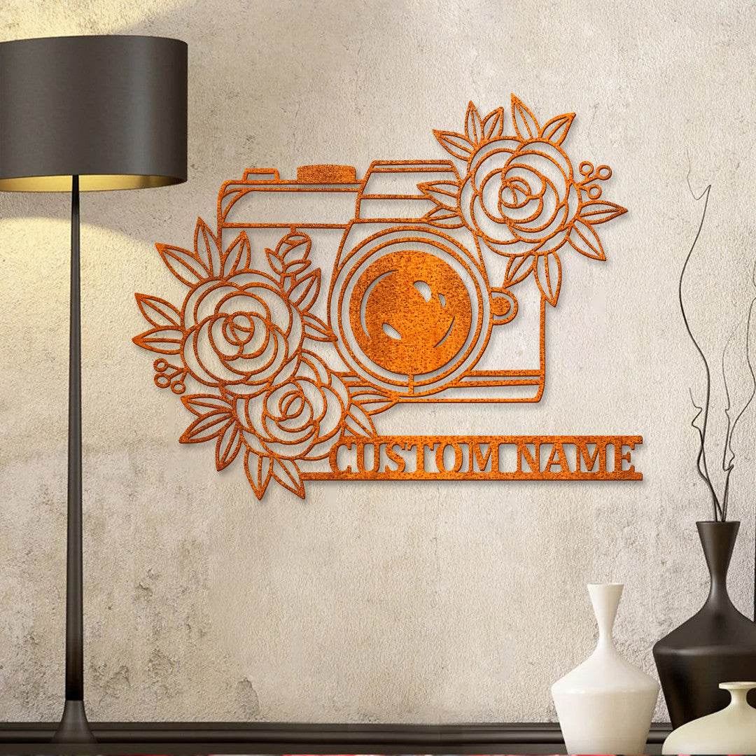 Custom Camera Metal Wall Art, Camera Metal Sign, Custom Photographer Metal Sign, Photo Studio Decor, Photography Lovers Gift, Birthday Gift