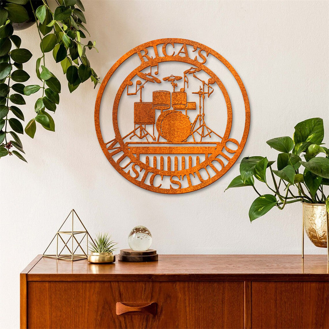 Personalized Drummer Metal Wall Art, Drummer Name Sign, Custom Drummer Gift, Home Decor, Dad Gifts, Father's Day Gift, Drum Metal Sign