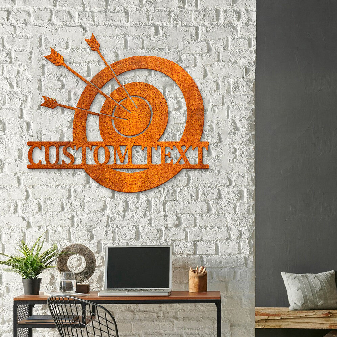 Custom Archery Metal Wall Art Personalized Bow And Arrows Metal Sign Led Lights, Archer Name Sign Ideal For Home Decor Birthday Gift