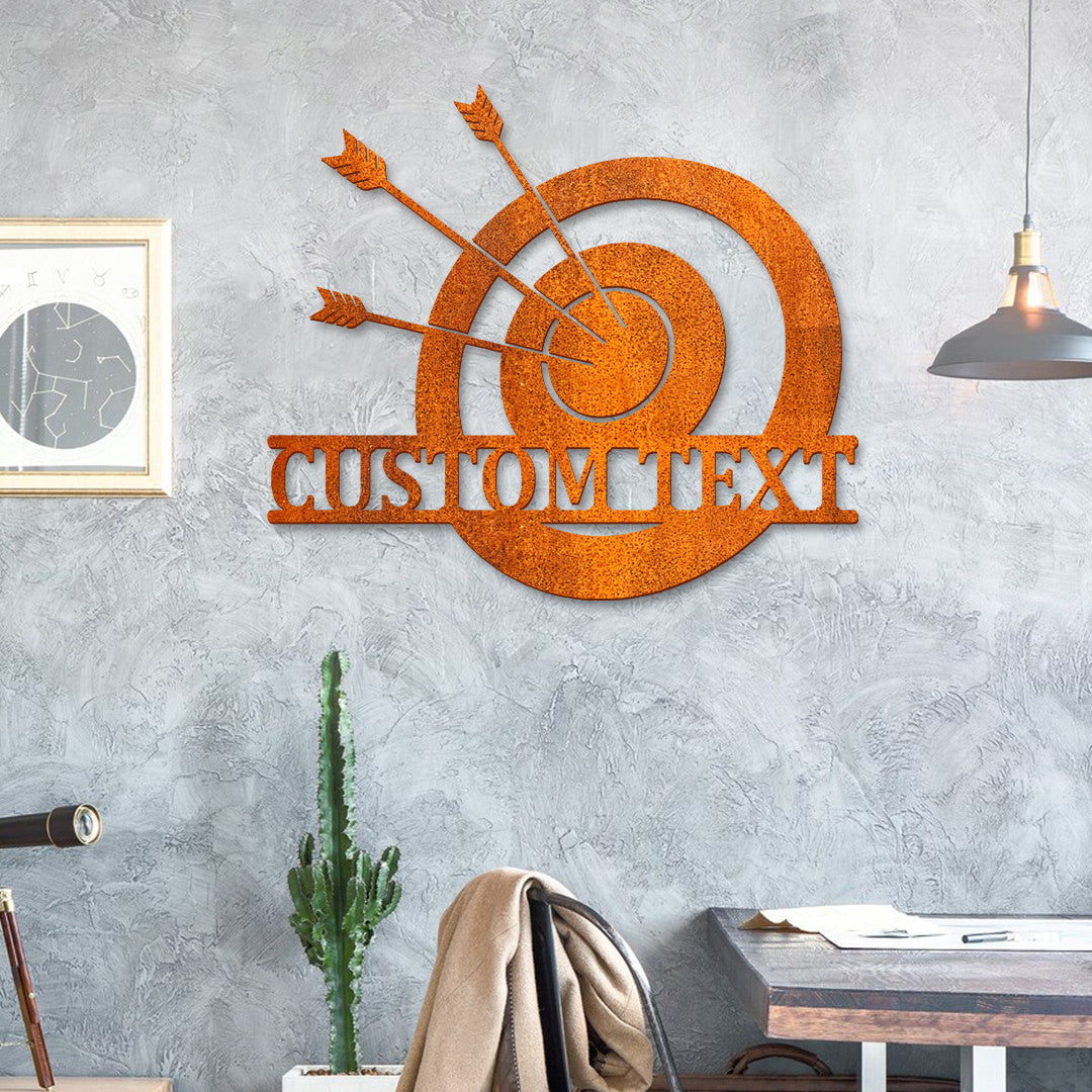 Custom Archery Metal Wall Art Personalized Bow And Arrows Metal Sign Led Lights, Archer Name Sign Ideal For Home Decor Birthday Gift