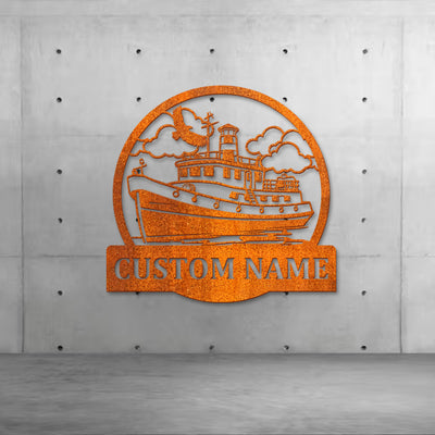 Custom Tugboat Ship Metal Wall Art, Tugboat Metal Wall Art, Tugboat Art Marine Ship Gift Tugboat Lover Gift Home Decor Father's Day Gift