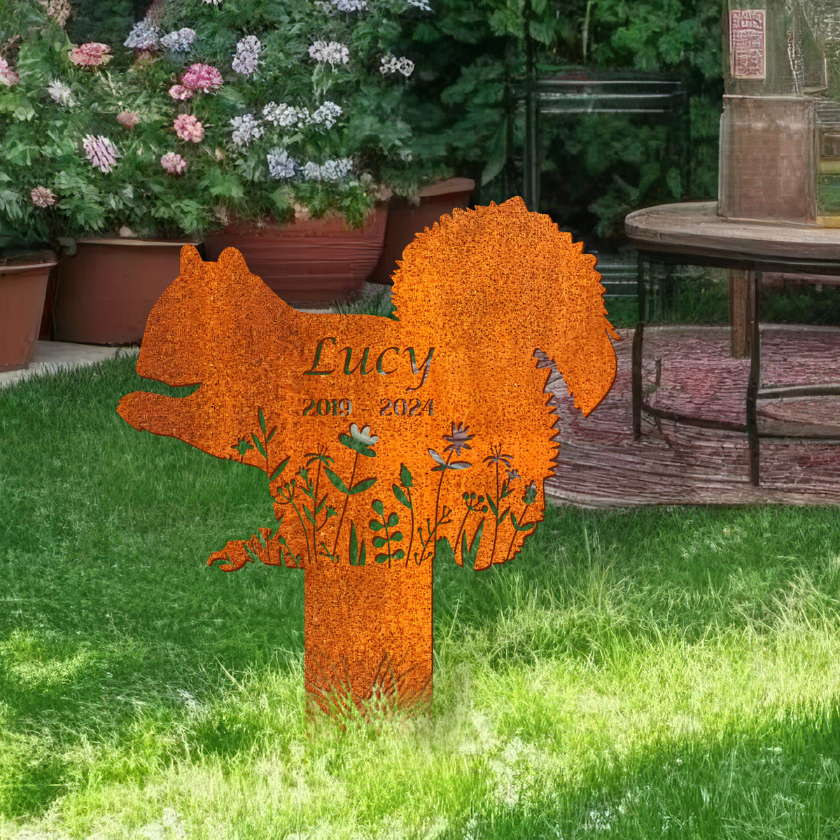Personalized Squirrel Memorial Stake, Squirrel Metal Sign Pet Grave Markers, Squirrel Lover Gift, Pet Loss Gift, Sympathy Sign, Remembrance Stake