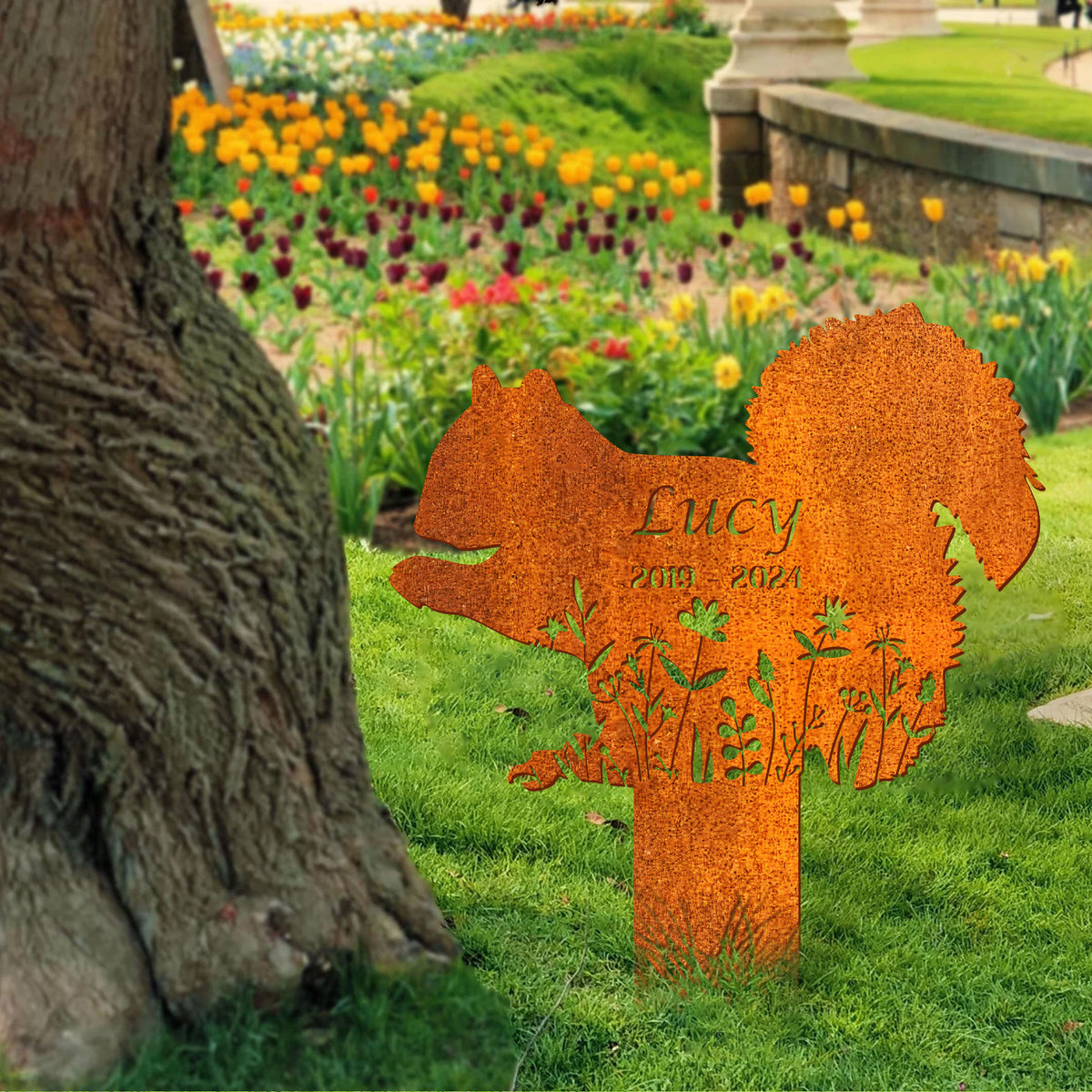 Personalized Squirrel Memorial Stake, Squirrel Metal Sign Pet Grave Markers, Squirrel Lover Gift, Pet Loss Gift, Sympathy Sign, Remembrance Stake