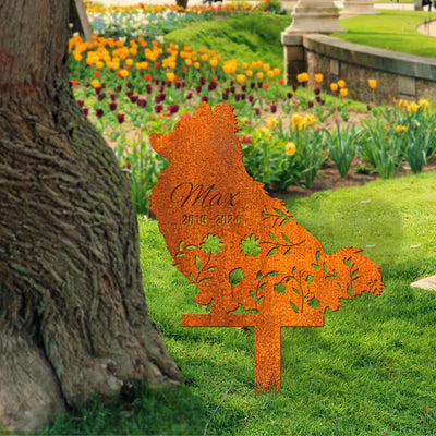 Custom Dog Memorial Stake, Personalized Pomeranian Metal Stake, Garden Sign, Garden Metal Decor, Dog Memorial Gift, Pet Loss Gift