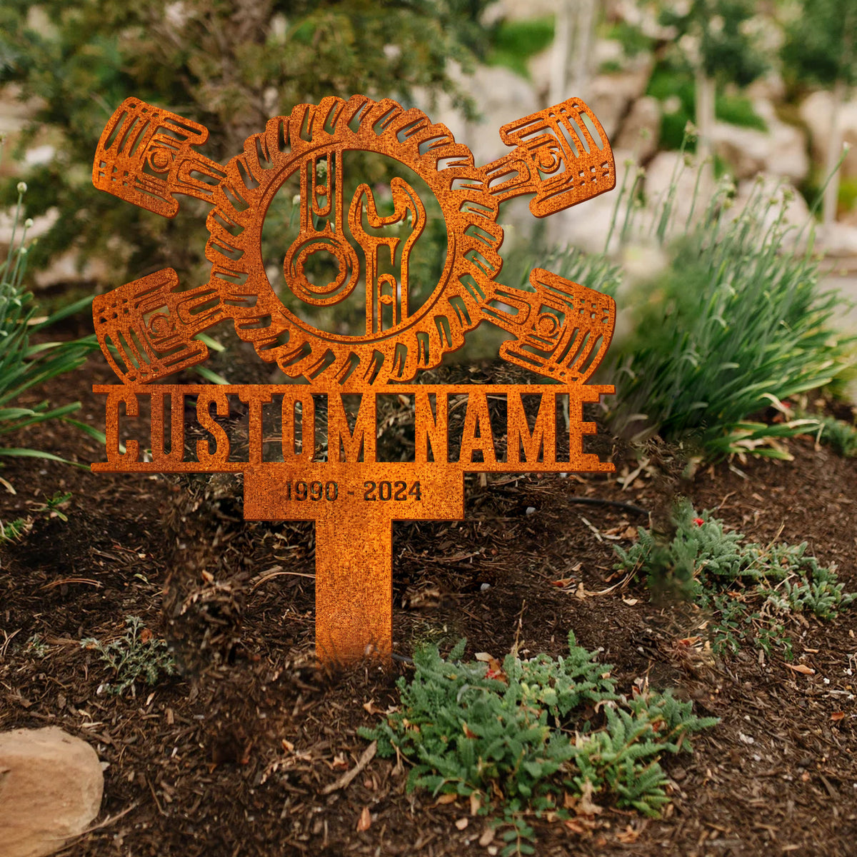Personalized Mechanic Engineer Tools Memorial Stake, Mechanic Engineer Memorial Stake, Sympathy Sign, Grave Marker, Remembrance Stake