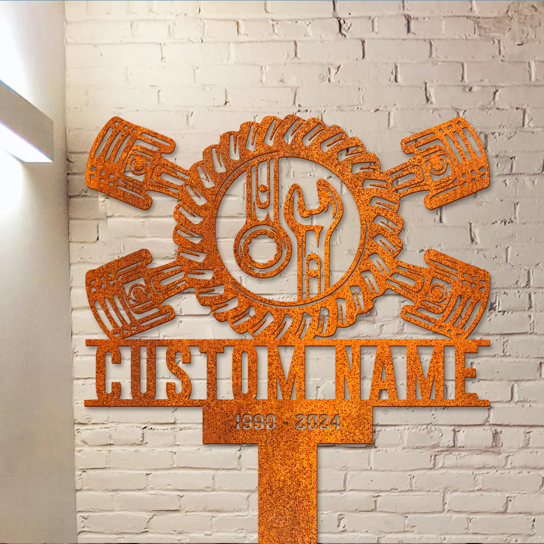 Personalized Mechanic Engineer Tools Memorial Stake, Mechanic Engineer Memorial Stake, Sympathy Sign, Grave Marker, Remembrance Stake