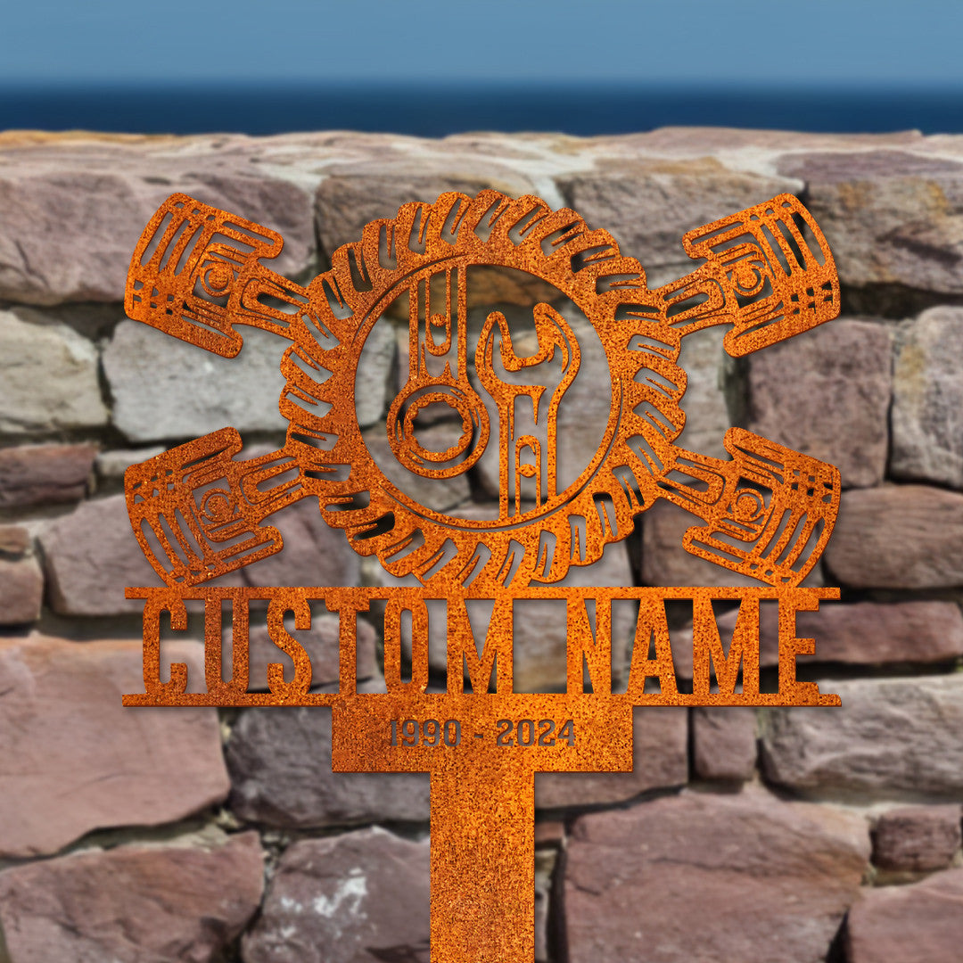 Personalized Mechanic Engineer Tools Memorial Stake, Mechanic Engineer Memorial Stake, Sympathy Sign, Grave Marker, Remembrance Stake