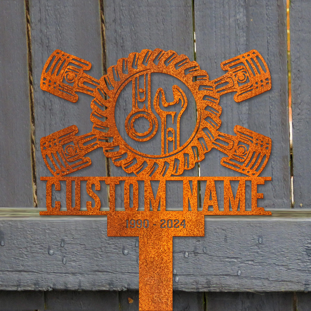 Personalized Mechanic Engineer Tools Memorial Stake, Mechanic Engineer Memorial Stake, Sympathy Sign, Grave Marker, Remembrance Stake