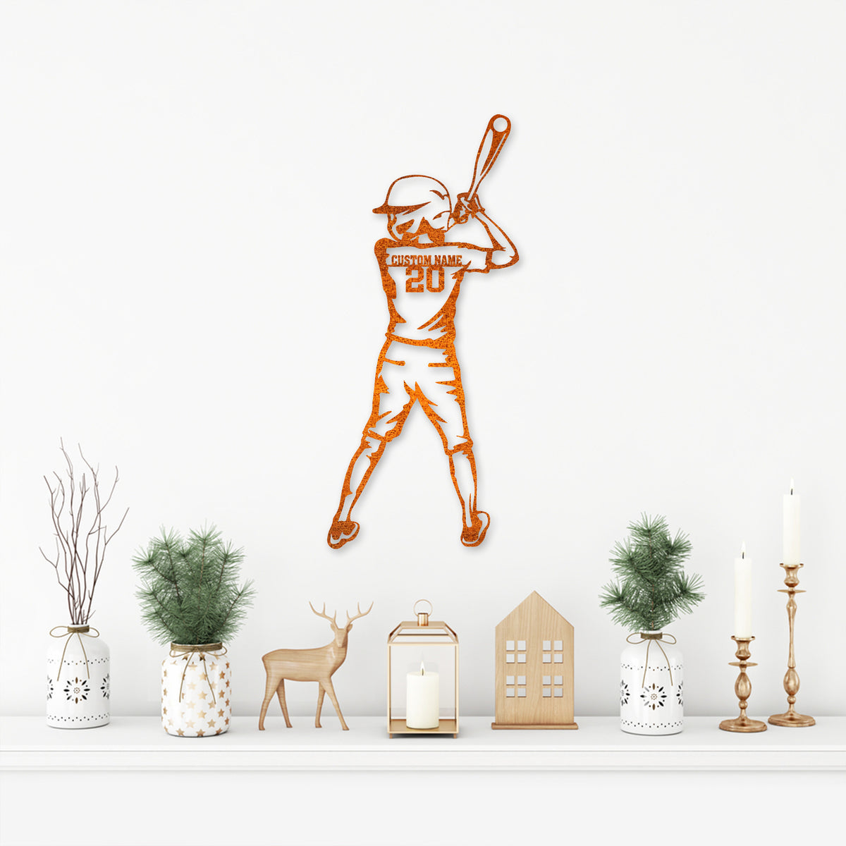 Custom Boy Baseball Metal Wall Art Led Light Personalized Baseball Player Name Sign Home Decor Kid Nursery Decoration Birthday Gift For Boy