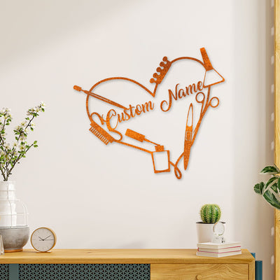 Custom Nail Tech Metal Wall Art Led Light Nail Beauty Salon Decoration Personalized Nail Tools Shop Name Sign Home Decor Birthday Gift