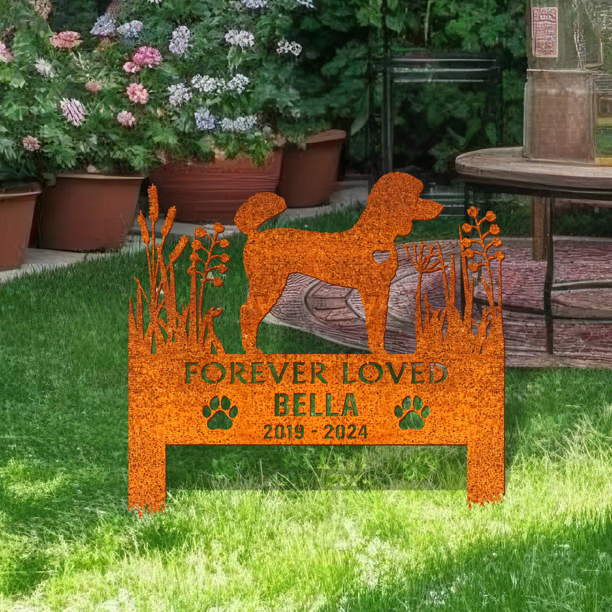 Personalized Poodle Memorial Stake, Pet Grave Markers Sign, Poodle Gift, Dog Memorial Stake, Pet Loss Gift, Sympathy Sign, Remembrance Stake