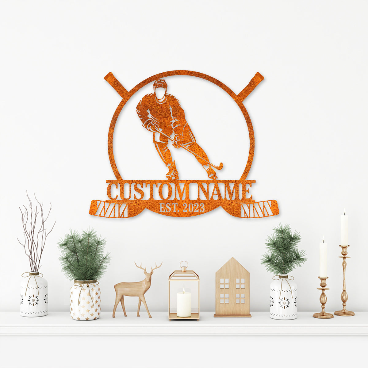 Custom Hockey Metal Sign Led Light, Hockey Player Name Sign Hockey Coach Gift Hockey Gifts For Team, Hockey Wall Decor, Hockey Player Gifts