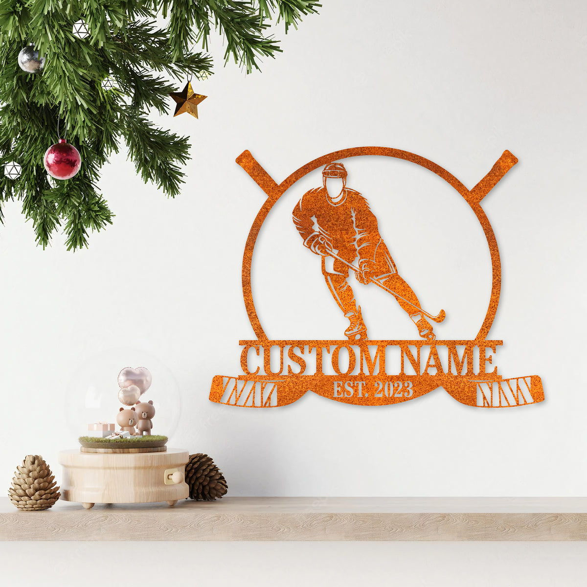 Custom Hockey Metal Sign Led Light, Hockey Player Name Sign Hockey Coach Gift Hockey Gifts For Team, Hockey Wall Decor, Hockey Player Gifts