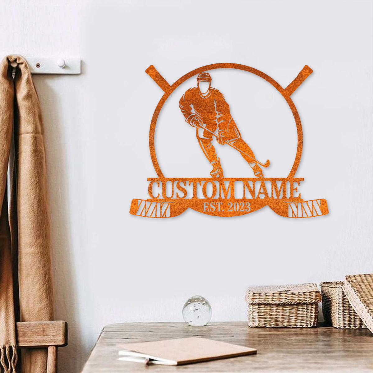 Custom Hockey Metal Sign Led Light, Hockey Player Name Sign Hockey Coach Gift Hockey Gifts For Team, Hockey Wall Decor, Hockey Player Gifts