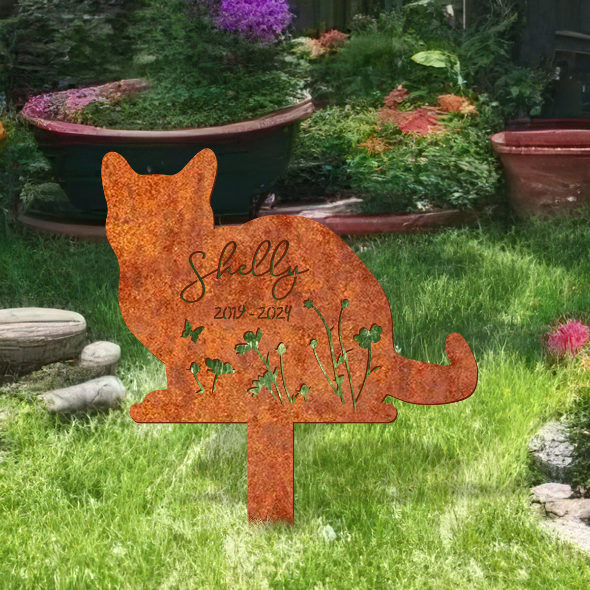Custom Cat Memorial Stake, Cat Grave Markers, Remembrance Stake, Cat Sympathy Gift, Pet Cemetery Stake Cat Loss Gift Cat Memorial Sign
