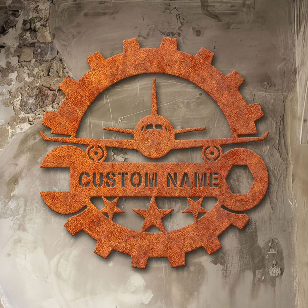 Custom Aircraft Mechanic Metal Sign Led Light, Personalized Aircraft Mechanic Metal Sign, Aircraft Mechanic Metal Wall Decor, Gift For Dad