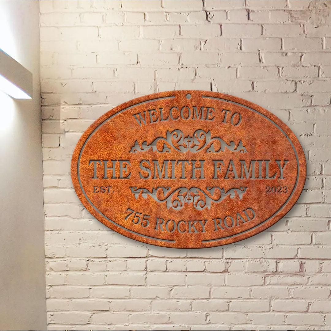 Custom House Number Metal Sign, Personalized Family Name Sign, Metal Address Sign, Street Address Sign, Housewarming Gift, Address Plaque