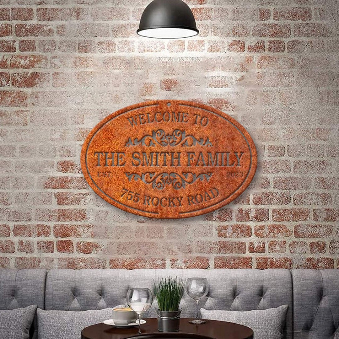 Custom House Number Metal Sign, Personalized Family Name Sign, Metal Address Sign, Street Address Sign, Housewarming Gift, Address Plaque