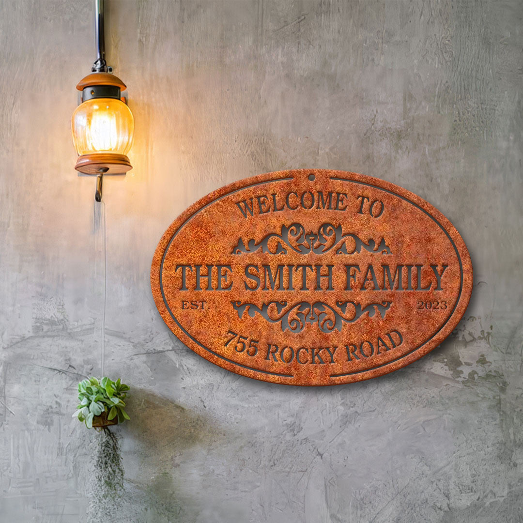 Custom House Number Metal Sign, Personalized Family Name Sign, Metal Address Sign, Street Address Sign, Housewarming Gift, Address Plaque
