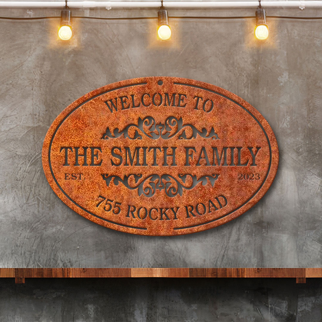 Custom House Number Metal Sign, Personalized Family Name Sign, Metal Address Sign, Street Address Sign, Housewarming Gift, Address Plaque