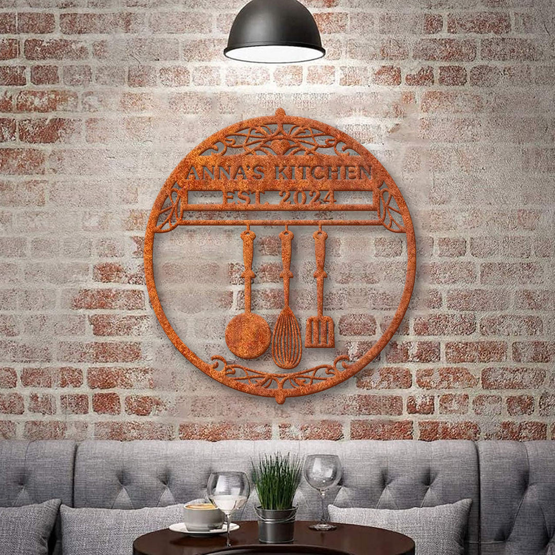 Custom Kitchen Metal Sign, Kitchen Wall Art, Kitchen Decor, Personalized Indoor Kitchen Sign Name, Nana's Kitchen, Gift For Mom, Birthday Gift