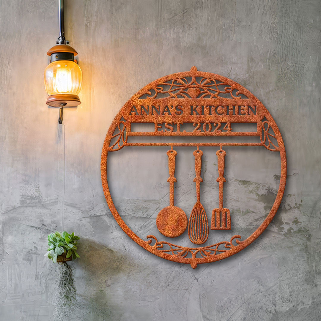 Custom Kitchen Metal Sign, Kitchen Wall Art, Kitchen Decor, Personalized Indoor Kitchen Sign Name, Nana's Kitchen, Gift For Mom, Birthday Gift